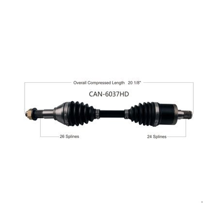 Wide Open Heavy Duty CV Axle for CAN AM HD REAR RIGHT OUTLANDER450-570EFI 15-17 CAN-6037HD
